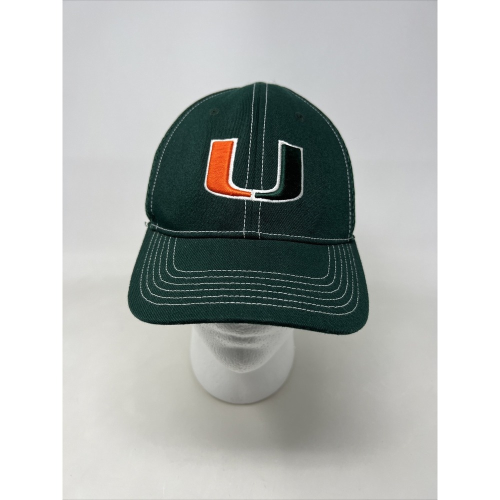 Miami Hurricanes Canes Cap Hat Top Of The World, Green One Size Fits All OSFA - Picture 2 of 8